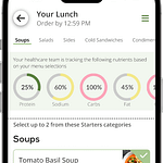 Hospital meal ordering with Nutrient Limits in HS onTray