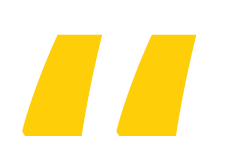 Blocky, yellow quotation marks.