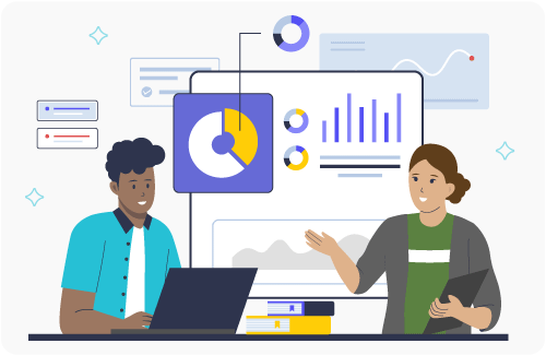 An advisor works with a client to provide foodservice business intelligence with DataArc Service.