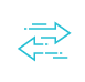 A blue icon of arrows pointing to the left and to the right.