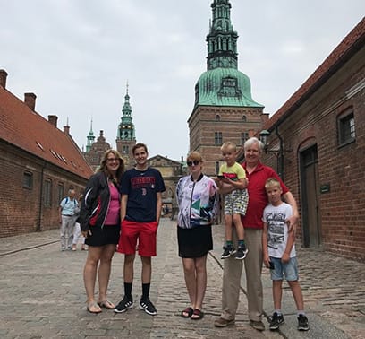 Tom Veasy and his family exploring the streets and architecture of Eastern Europe.