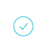 A blue icon of a checkmark within a circle.
