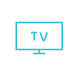 A blue icon of a TV with "TV" on the screen.
